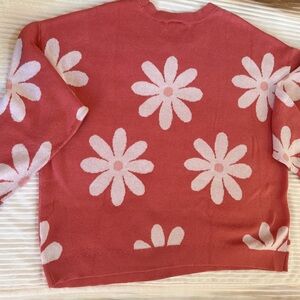 Torrid Coral Floral Crew Neck Sweater